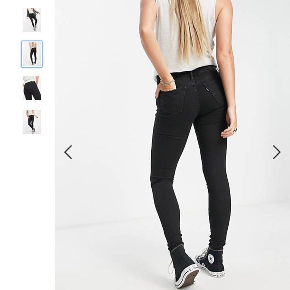 Levi's 710 Super Skinny Washed Black Jeans - Size 27 - Picture 4 of 13